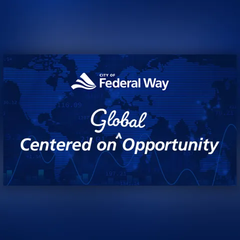 Federal Way logo with text below: "Centered on Global Opportunity"